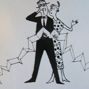 The Worried Couple - mały rysunek autorstwa D Messenger, na „papierze bezkwasowym; kopia. Świetny prezent, darmowa wysyłka w USA
