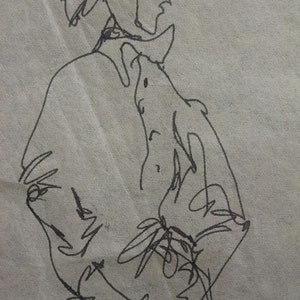 LARRY - Odd fellow Sketch/Doodle, około 1950 r., autorstwa D. Messengera, kopia na papierze bezkwasowym, tusz wysokiej jakości. Darmowa wysyłka w USA.