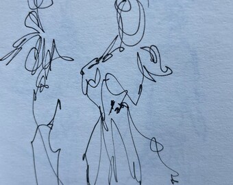 Dutch standing couple, abstract lines.