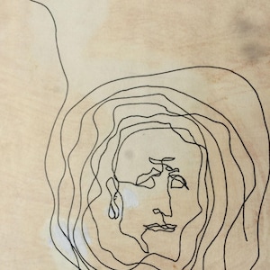 Spiral Man; wersja kolorowa; psychodeliczny rysunek tuszem, pióro i tusz, ok. 1968 r., kopia na papierze bezkwasowym o naturalnym odcieniu, bezpłatna wysyłka w USA