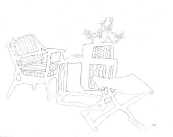 Chair sketch, 1960's, dsm. Copyrighted image downloaded.