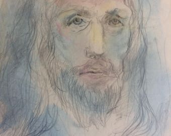 THREE SKETCHES of CHRIST - Three by D. Messenger, pen and pencil, 1 Ink, 2 pencil; very fine lines, copies.