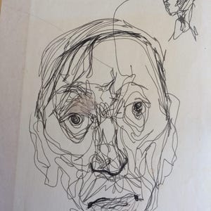 MASCHERA Double Faces; disegno a penna e inchiostro; molto raro, carta senza acidi. 8,5" x 11" RICHIEDI INFORMAZIONI sull'ORIGINALE! Spedizione gratuita negli Stati Uniti
