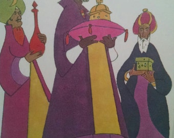 The Three Wise Men, print , a copy of original, on acid free paper,  8.5 x 11 ". FREE SHIPPiNG in U.S.A.