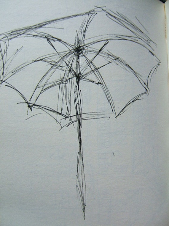 THE RAIN - an Umbrella, Copy of Sketch by Dorothy Messenger, on