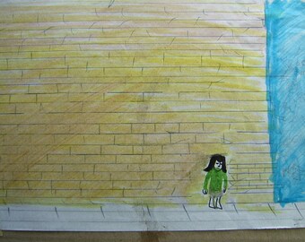 The Apple and the Envelope - a mixed media piece by Dorothy Messenger - Copy  INQUIRE ABOUT ORIGINAL for sale.