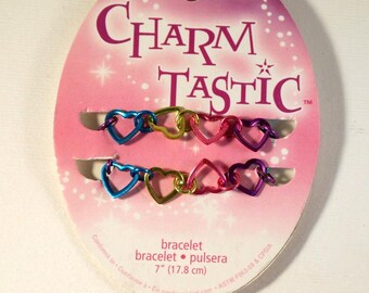 Heart Rainbow Chain Bracelet 7&quot; Chain Bracelet Girls Bracelet DIY Supplies Jewelry Making Findings Jewelry Chain