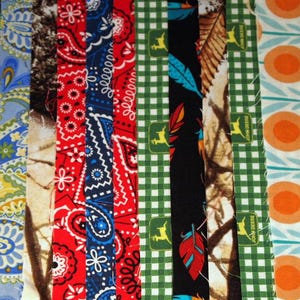 Assorted Cotton Fabric Scraps: 12 Washed Pieces (10x8 in