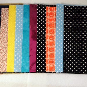 Cotton Fabric Scraps: 26 Assorted Prints, Washed (7x5 in