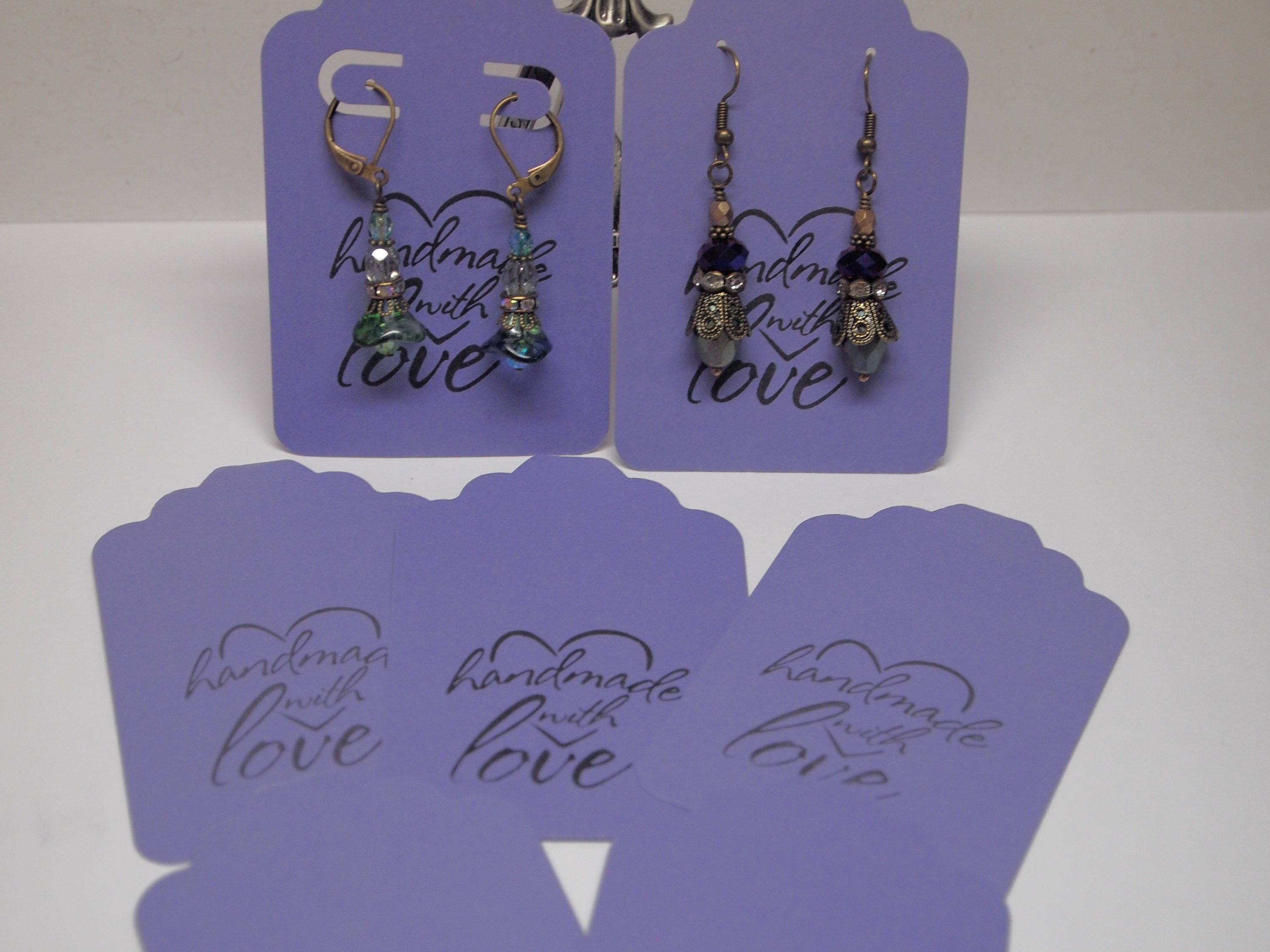 Purple Earring Cards Card Stock Paper Earring Cards 20 Etsy