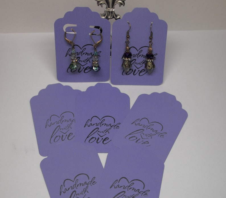 Purple Earring Cards Card Stock Paper Earring Cards 20 Etsy