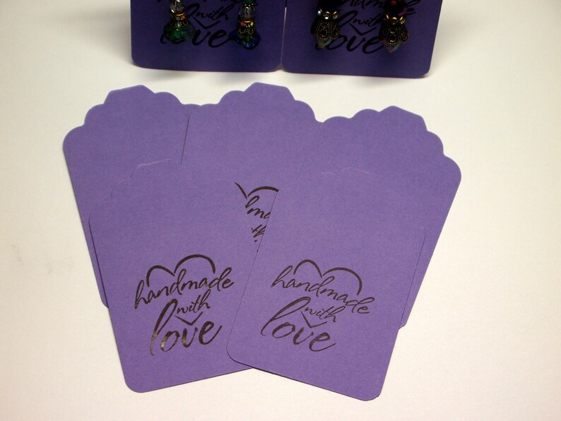 Purple Earring Cards Card Stock Paper Earring Cards 20 Etsy