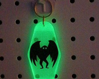 Glow in the Dark Mothman Keychain