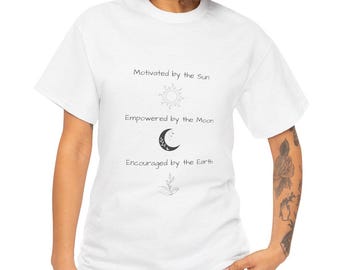 Motivational Moon Phase Tee, Spiritual Gift for Her, Unisex Graphic Tee, Earthy Vibes, Celestial Shirt, Encouragement Wear