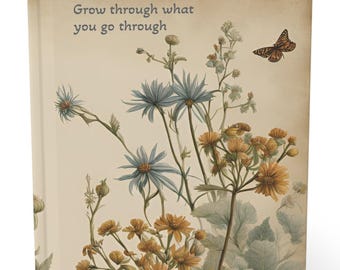 Wildflower Hardcover Journal,Blank Lined Pages,Matte Finish Writing Journal,Inspirational Floral Journal,Nature Inspired Diary,Gifts