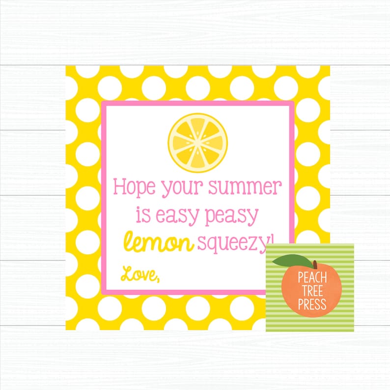 gift tag printable hope your summer is easy peasy lemon etsy