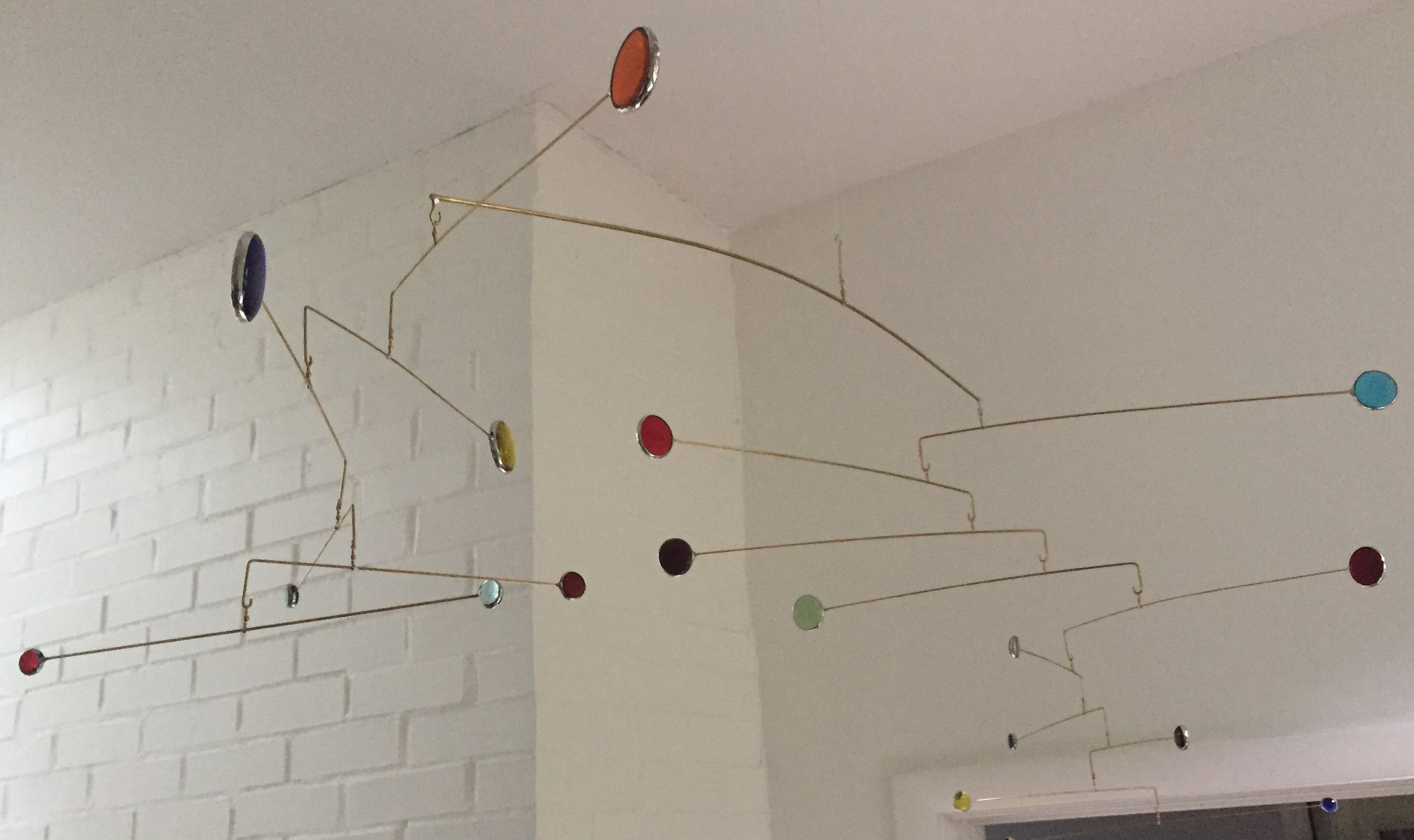 Modern Stained Glass Gem Mobile - Rectilinear Design