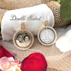 Wedding Remembrance Charm-Memorial Photo Pendant for Bride-Today is the day I Say I Do I&#39;ll carry this in memory of you-Bride Loss Gift