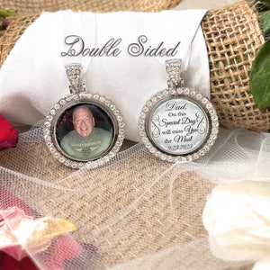 Loss of Dad Wedding Memorial Photo Bouquet Charm for Bride-On This Special Day I Will Miss You The Most-Memory Gift-Bridal Remembrance