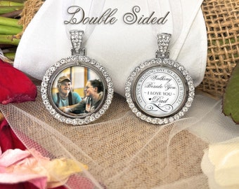 Photo Bouquet Charm In Loving Memory of Dad-Mom-Grandma-Grandpa-Personalize Saying and Custom Photograph-Memory Gift-Wedding Memorial Charm