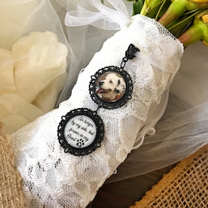 Pet Memorial Bouquet Charm for Bridal Bouquet-Animal Remembrance Gift-Wedding Memory-Dog-Cat-No Longer By My Side But Forever In My Heart