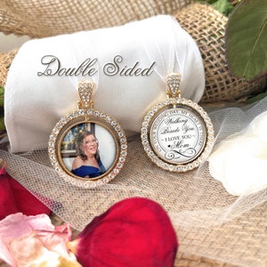 Ailin Custom Wedding Bouquet Charms Personalized Memorial Dad Grandma Engraved Photo Charms for Bridal