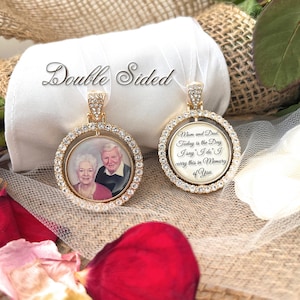 Memorial for Wedding Bouquet-Photo Pendant Charm for Bride-Today is the day I Say I Do I carry this in memory of you-Wedding Remembrance