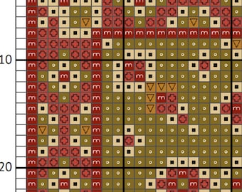 PDF 1/24 Puppenhaus Teppich Kreuzstichmuster