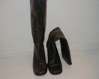 Bottes En Cuir à Clous Fabulous - Taille EU 38 (US 7.5) - Fabriqué En Italie - Occasion