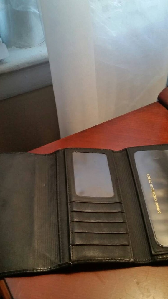 Vintage leather patchwork trifold double snap clo… - image 5