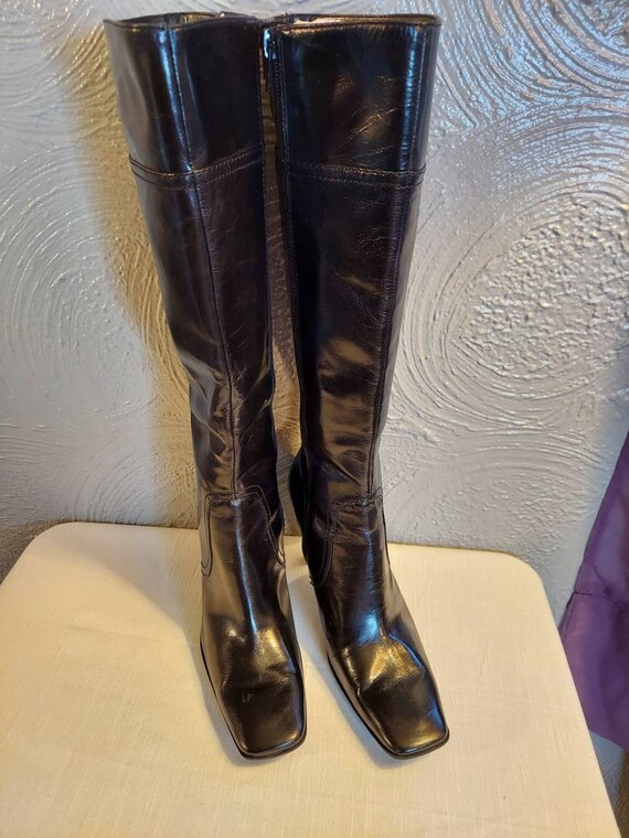 Vintage leather calf boots, Nine West, 6M. - image 1