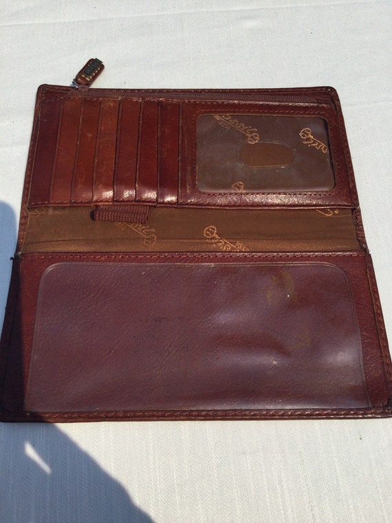 Vintage Fossil leather bifold mens/unisex wallet. Gem