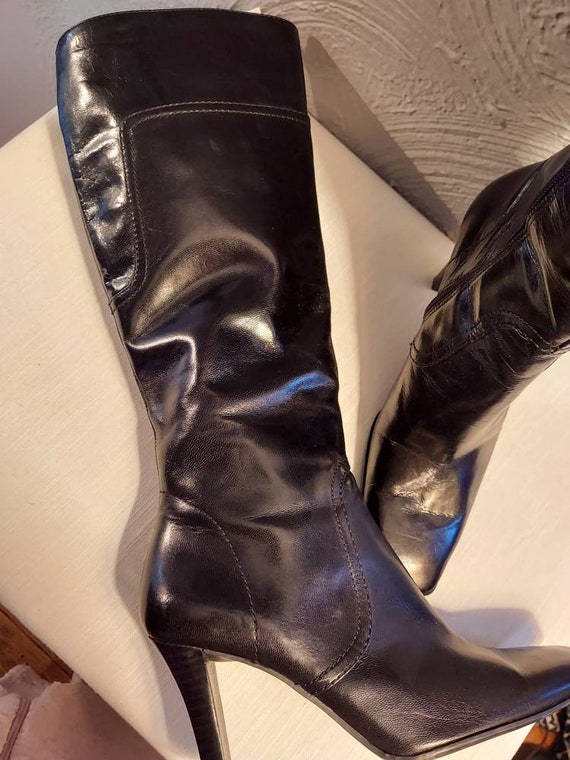 Vintage leather calf boots, Nine West, 6M. - image 6