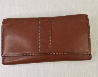 Vintage Coach leather tri fold ladies wallet. Etsy