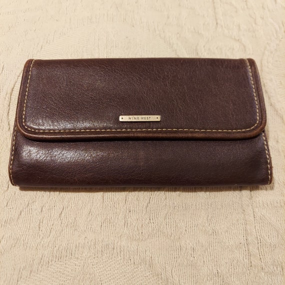 Vintage Nine West Brown Leather Tri-fold Ladies Wallet. - Etsy