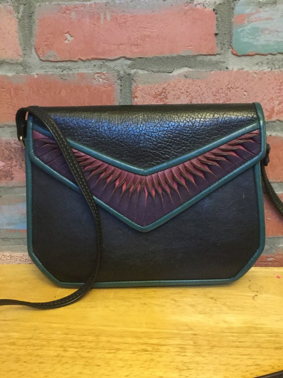 Vintage leather bag, purse, crossbody, saddle bag,