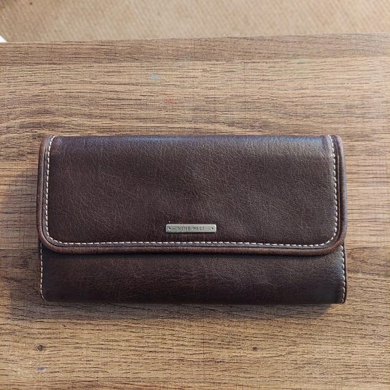 Vintage Nine West Brown Faux Leather Tri-fold Ladies Wallet. - Etsy
