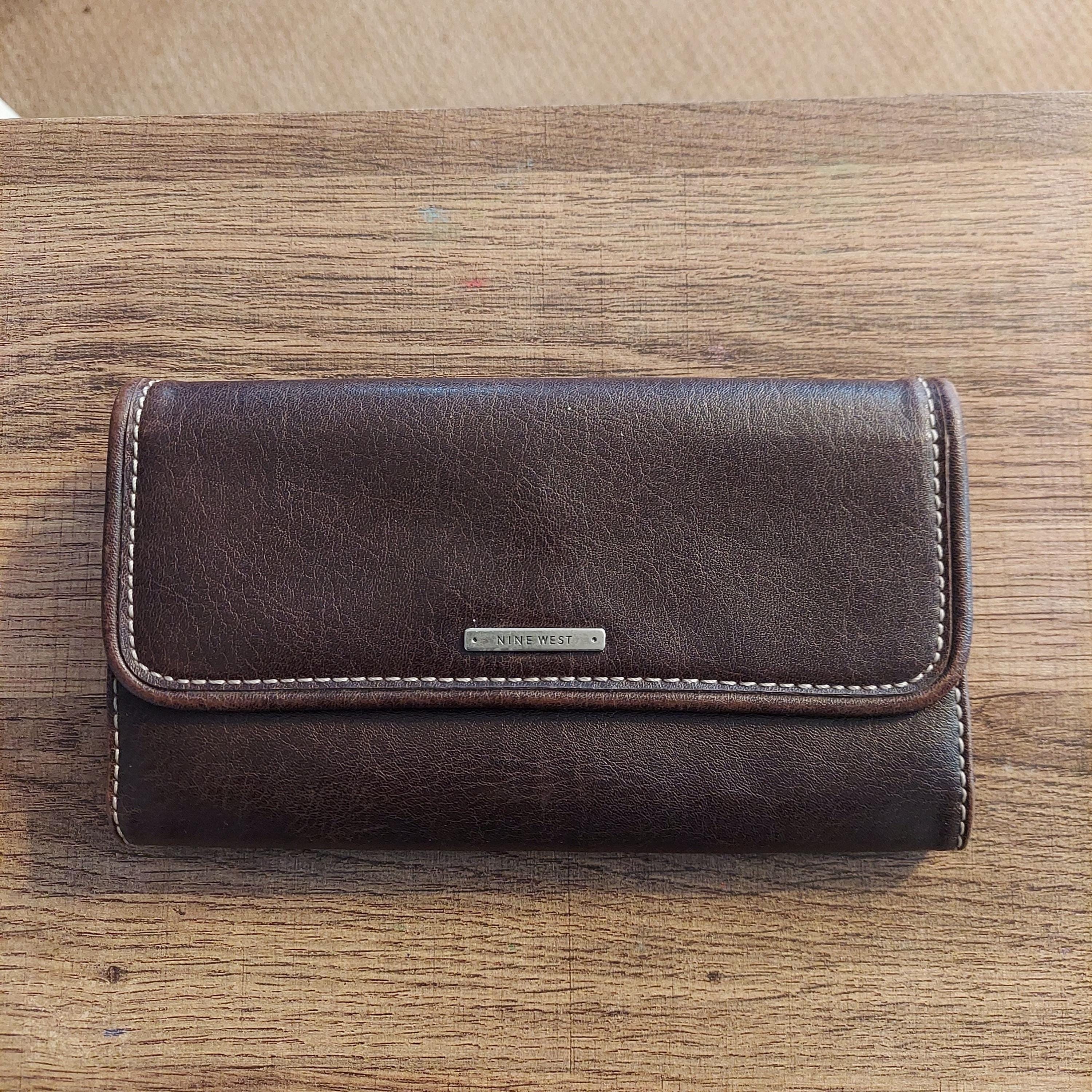 Vintage Nine West Brown Faux Leather Tri-fold Ladies Wallet. - Etsy