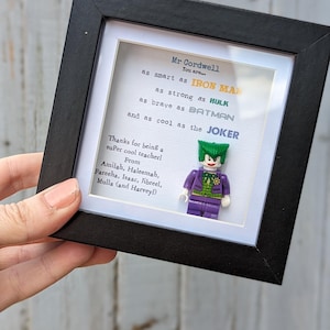 Personalised Superhero Teacher End of term gift box frame teacher thank you present