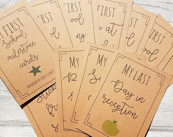 First year at school Milestone cards