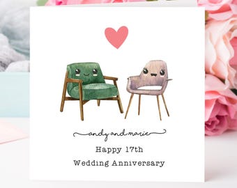 Personalised 29th or 17th Furniture Wedding Anniversary