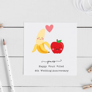 Personalised 4th Wedding anniversary- Fruit anniversary, love, husband, wife