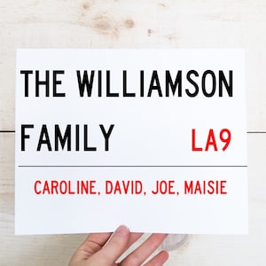 Personalised Aluminium Family Street sign- your choice of wording