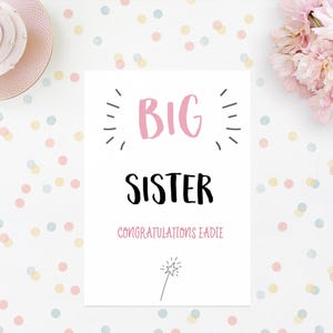 Personalised Big Sister Congratulations Card