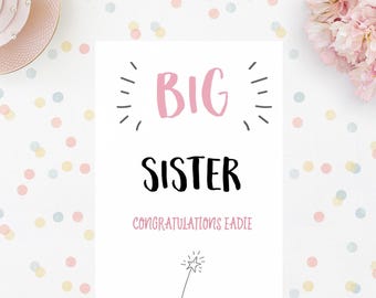 Personalised Big Sister Congratulations Card
