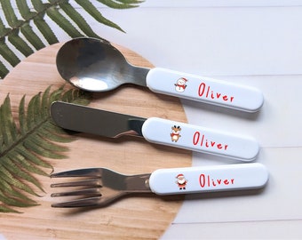 Personalised Children's Christmas Cutlery set