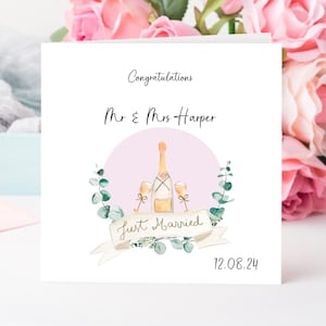 Personalised congratulations wedding card, Mr and Mrs, Mr and Mr, Mrs and Mrs, on your wedding day