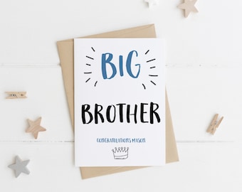 Personalised Big Brother congratulations card- New big brother