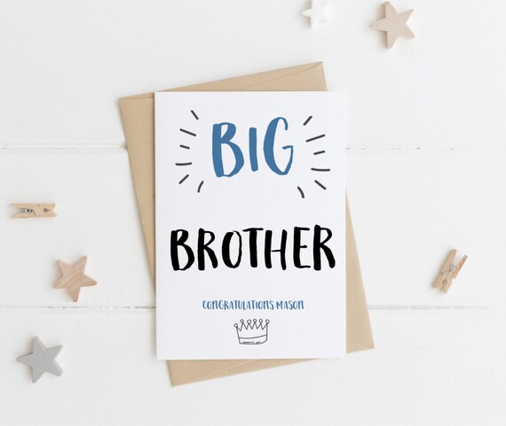 Personalised Big Brother Congratulations Card New Big Brother Etsy
