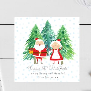 Personalised Christmas Card- Nan and Grandad, couple, mum and dad wording can be changed